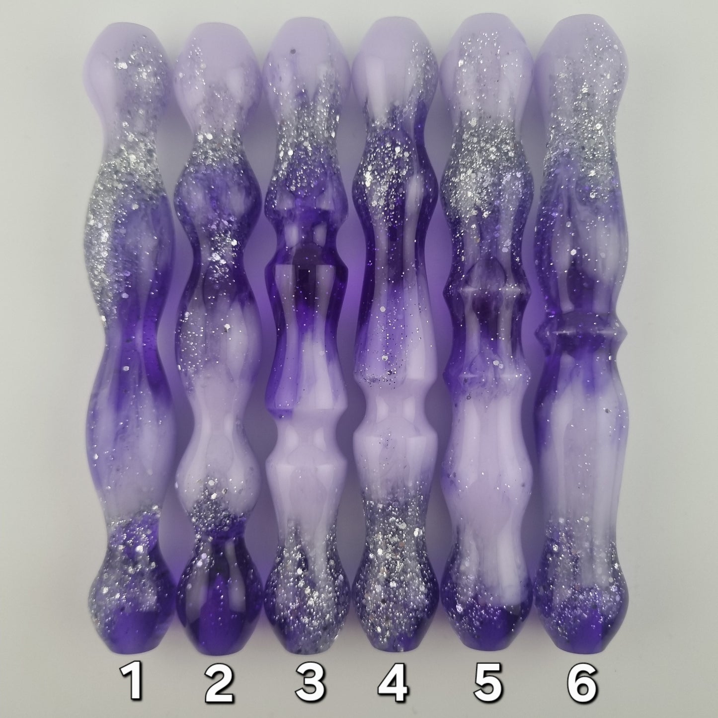 Transparent Dark Purple, Opaque Lavender and Silver Glitter Diamond Painting Pen