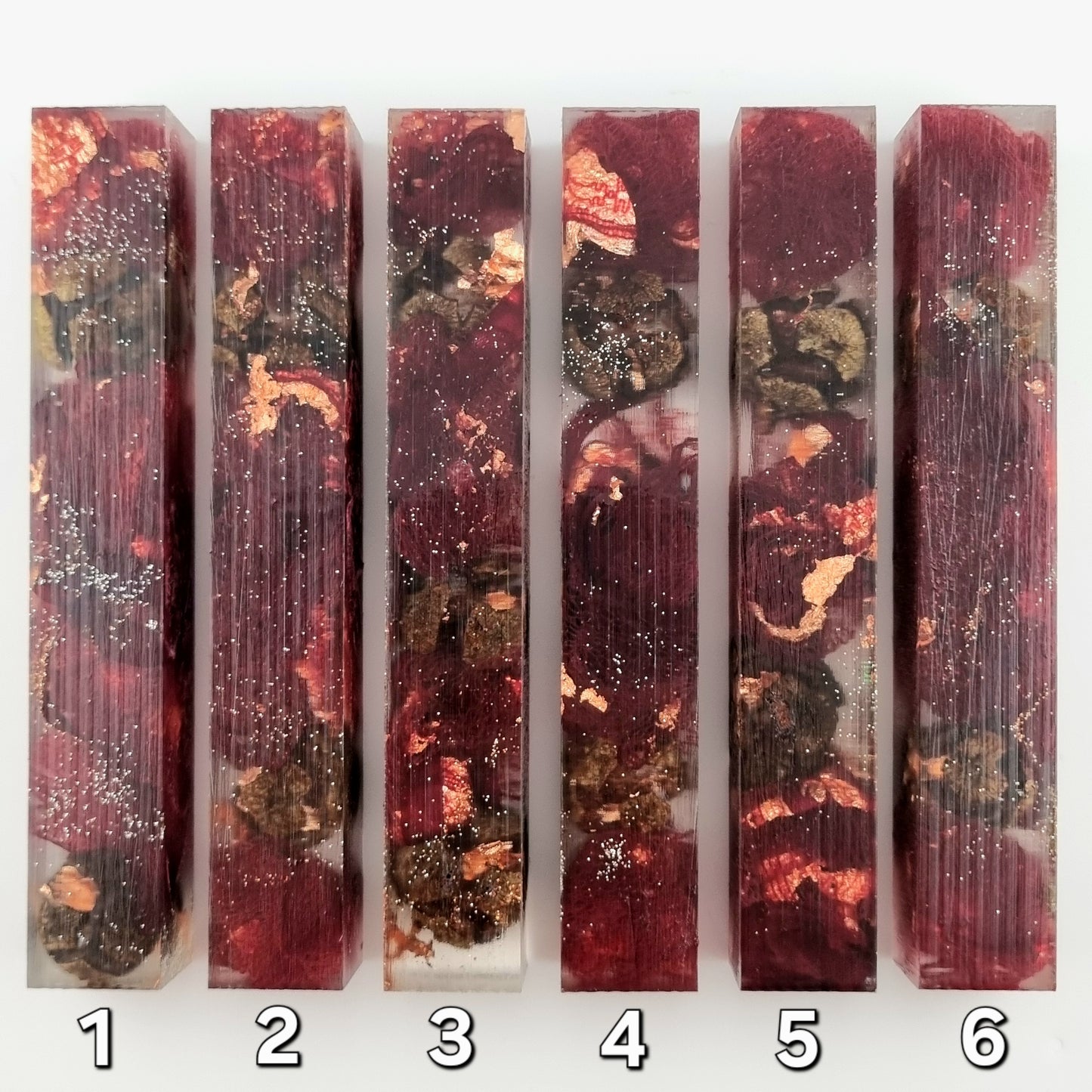 CYPRESS PODS + RED LACE + COPPER LEAF Pen Blank