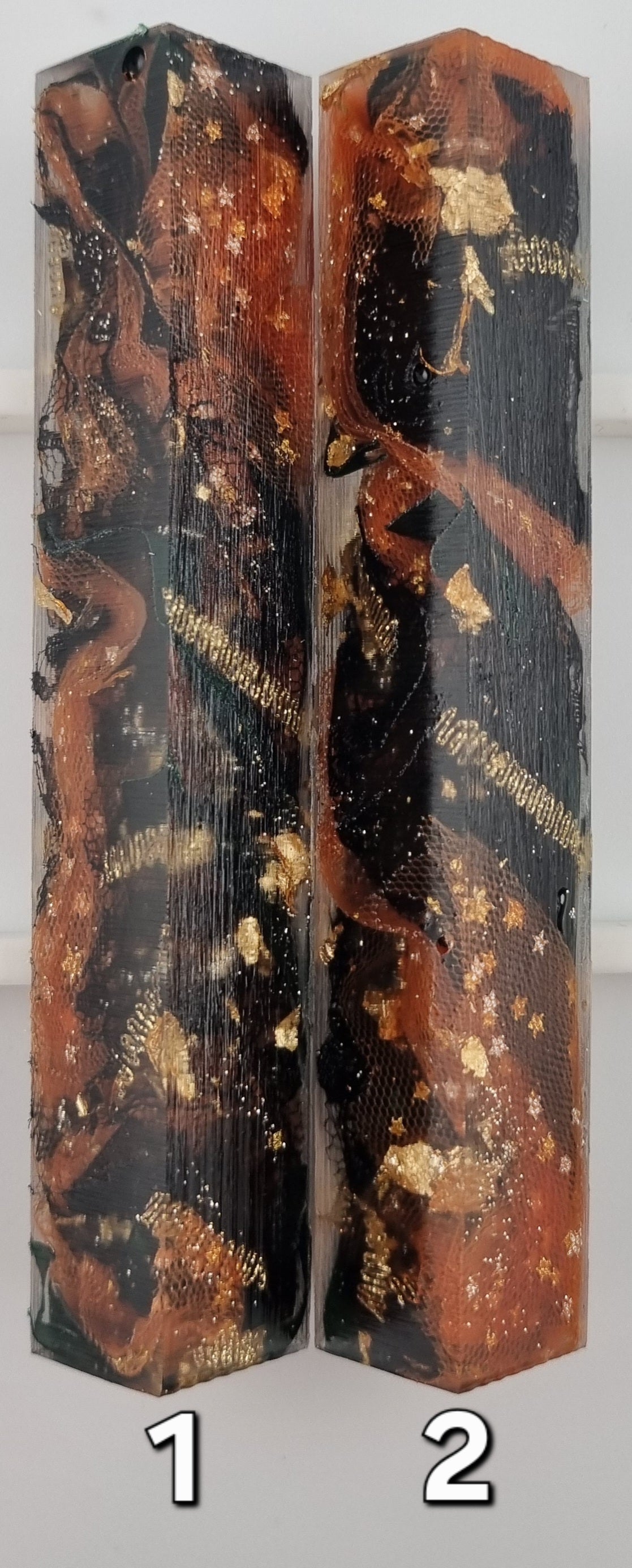 AUTUMN COLORS AND BLACK LACE + GOLD Pen Blank