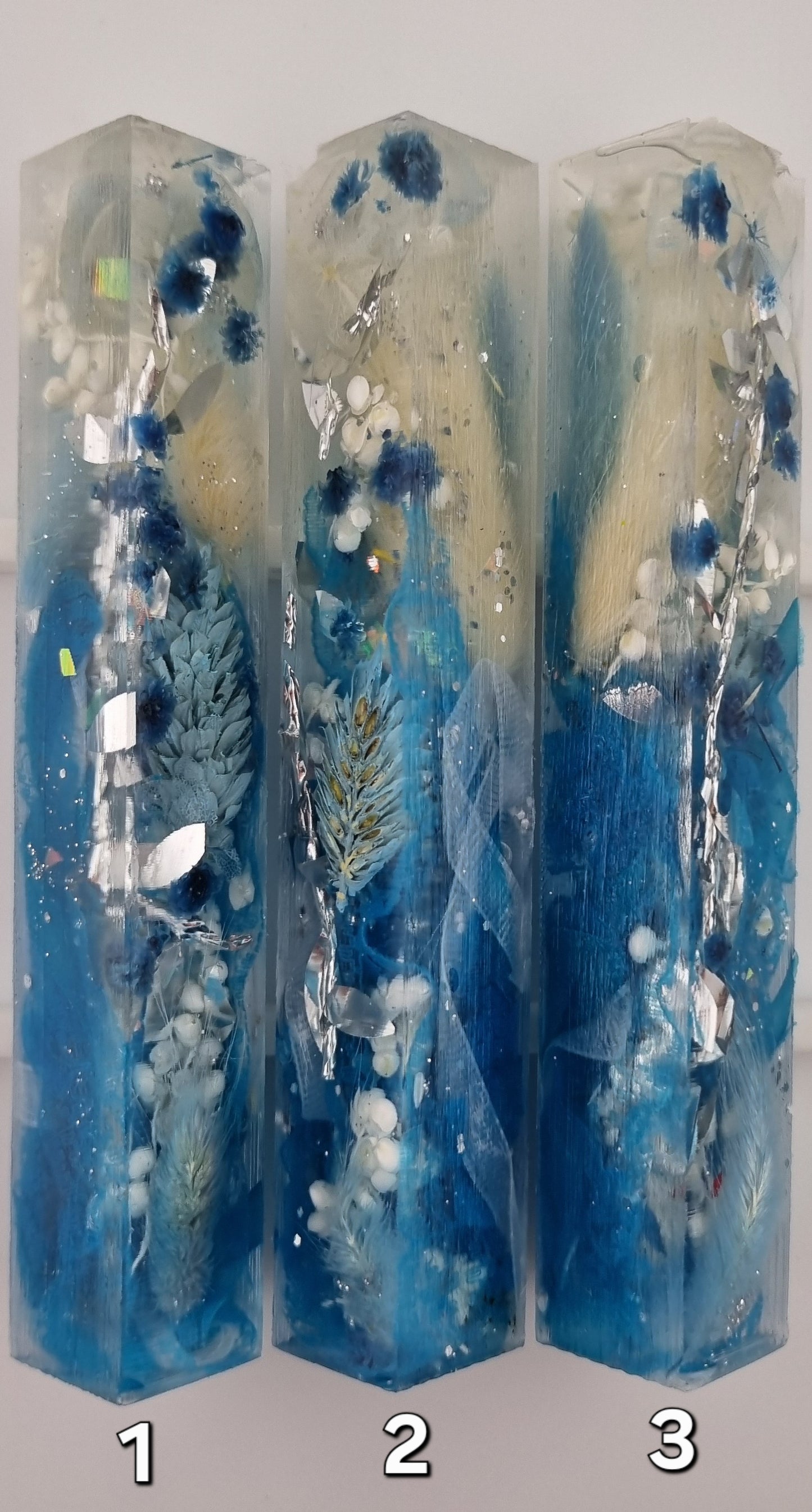 BLUES AND WHITES + SILVER Pen Blank