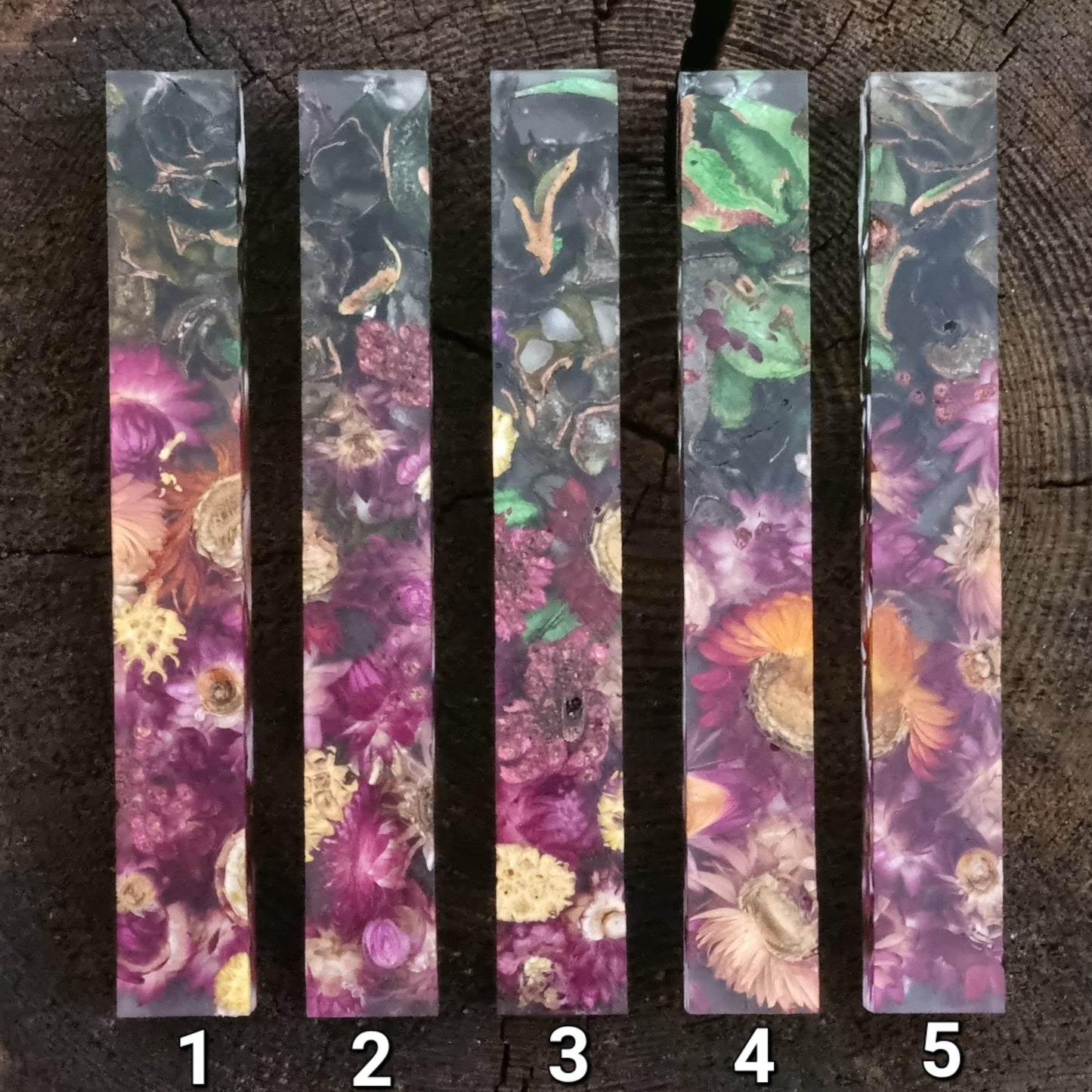 Pen Blanks with Dried Flowers & Potpourri
