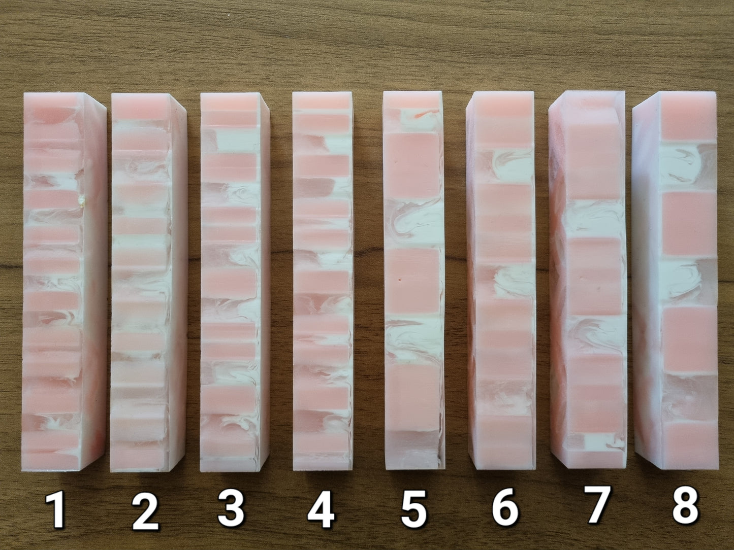 Pen Blanks with Pink Resin Insert & White and Clear Resin