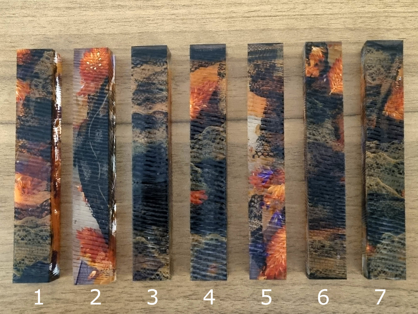 Pen Blanks with Dried Flowers & Fabric Ribbon