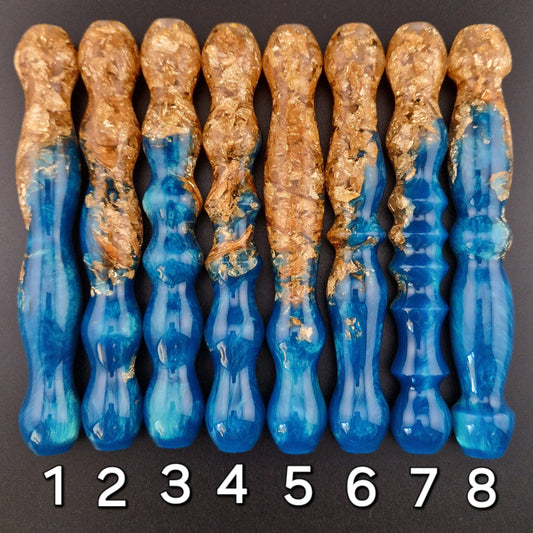 Medium Blue & Gold Leaf Diamond Painting Pens