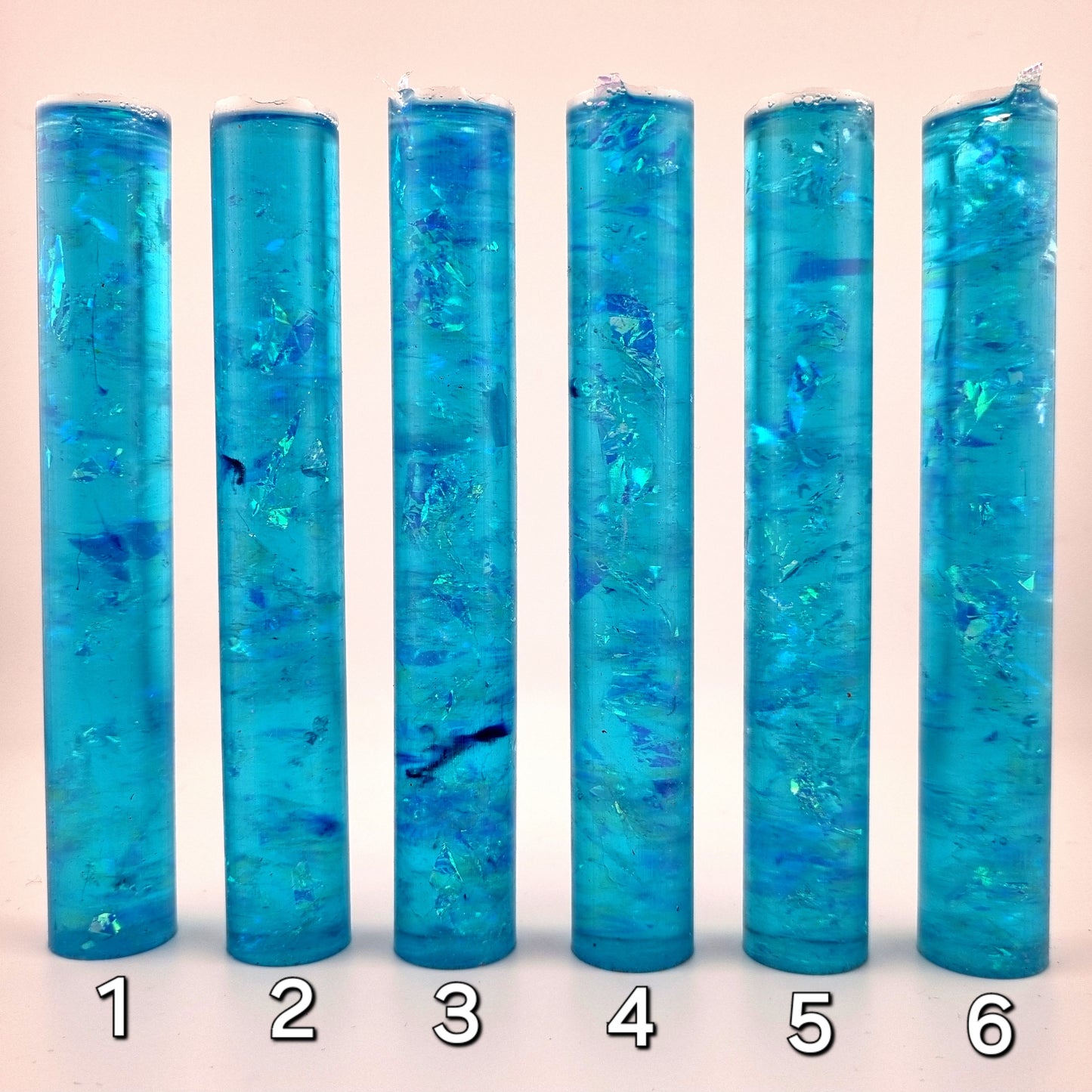 Blue Resin With Iridescent Flakes Pen Blank