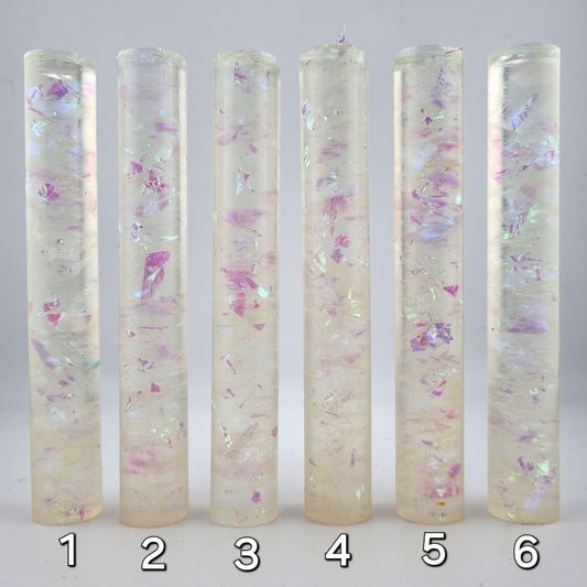 Clear Resin With Iridescent Flakes Pen Blank