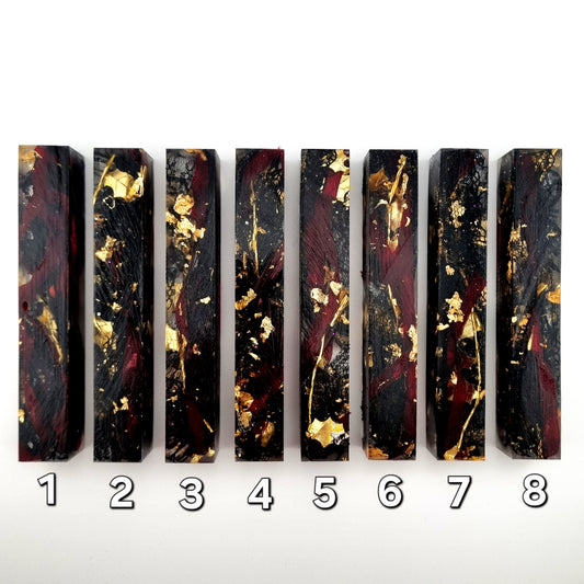 Black Lace Dark Burgundy Ribbon Gold Leaves Gold Leaf Pen Blank