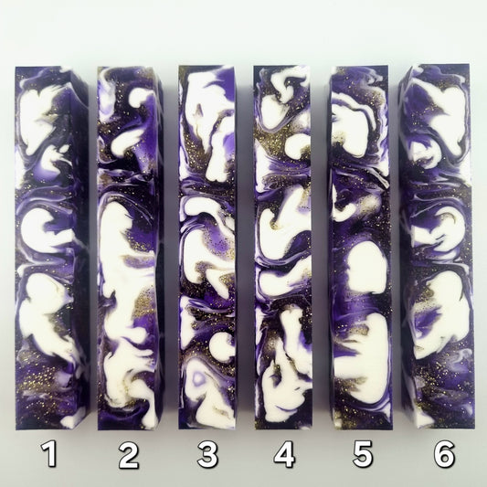 Clear Purple, White and Gold Glitter Pen Blank