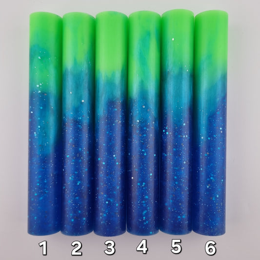 Dark Blue with Glitter, Teal Mica and Opague Green Pen Blank