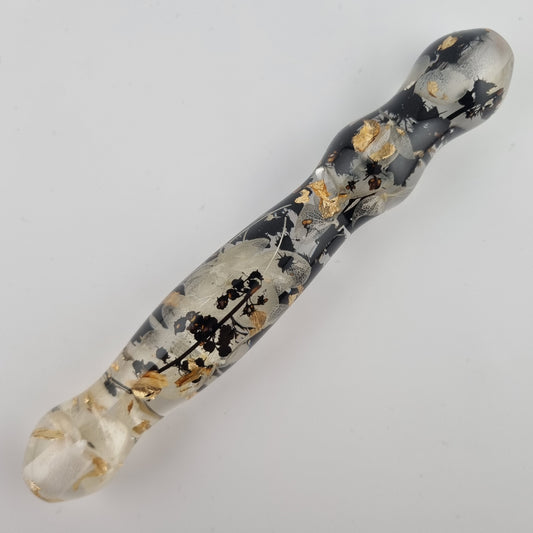 Black and White Flowers with Gold Leaf Thick Diamond Painting Pen