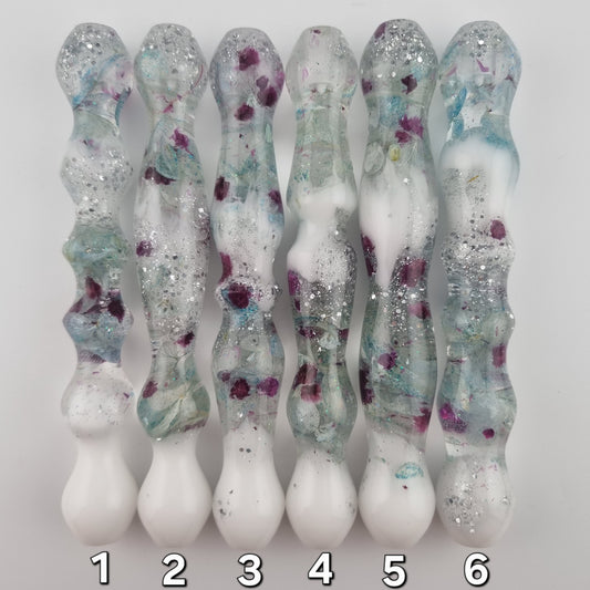 Flowers, White and Silver Glitter Diamond Painting Pen