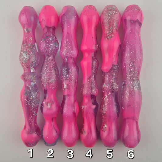 Transparent Light Blue, Hot Pink and Silver Glitter with Holographic Silver Flakes Diamond Painting Pen
