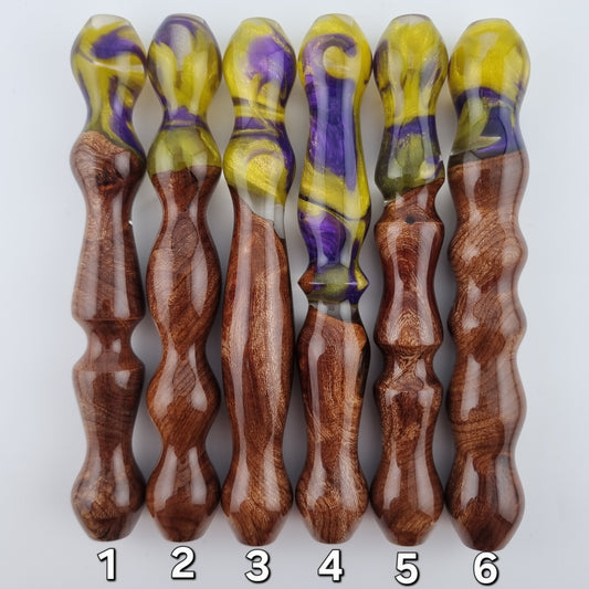 Elm Burl, Yellow and Purple Mica Diamond Painting Pen