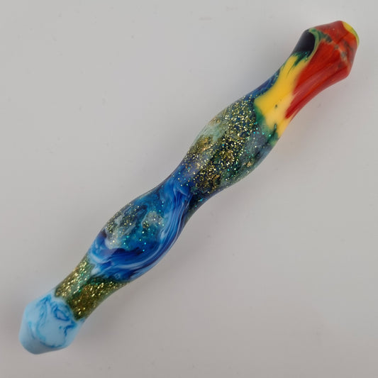 Dark Orange, Light Orange, Green, Transparent Dark Blue and Light Blue Medium Diamond Painting Pen