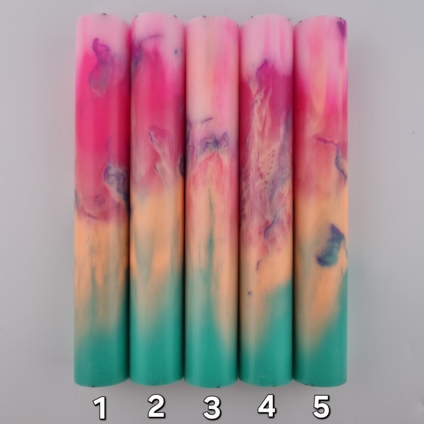 Transparant Hot Pink, Baby Pink, Pastel Orange, Pastel Teal and Purple Lace Pen Blank