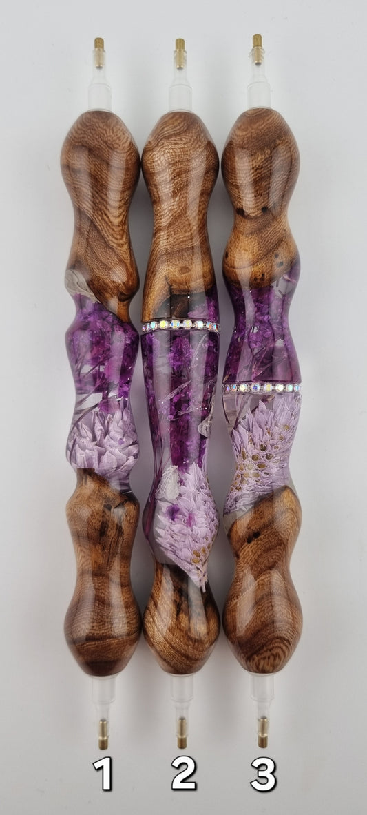 FLOWER GARDEN - PURPLE ELM BURL HYBRID Medium Diamond Painting Pen