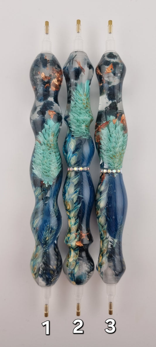 FLOWER GARDEN - BLUE TONES AND COPPER Medium Diamond Painting Pen