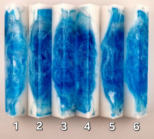 White,Transparent Blue, Sparkly White Pen Blank