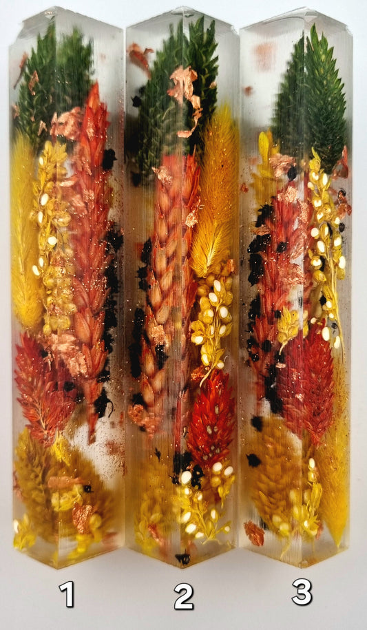 Fall Colors and Copper Leaf Flower Pen Blank