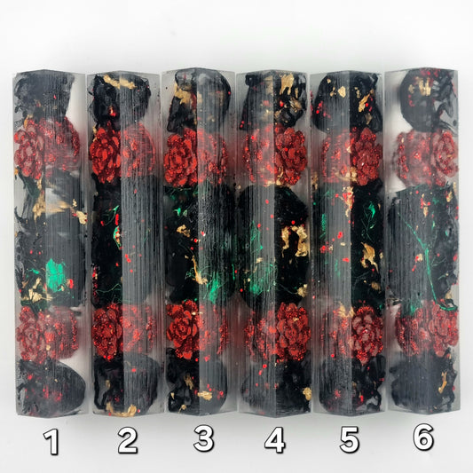 Red, Green, Black and Copper Leaf Pen Blank