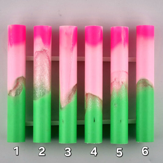 SAKURA Pinks, Sparkly Transparent White + Green Pen Blank