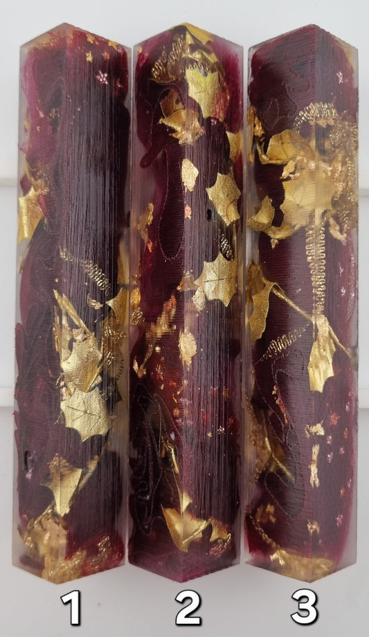 WINE RED + GOLD Pen Blank