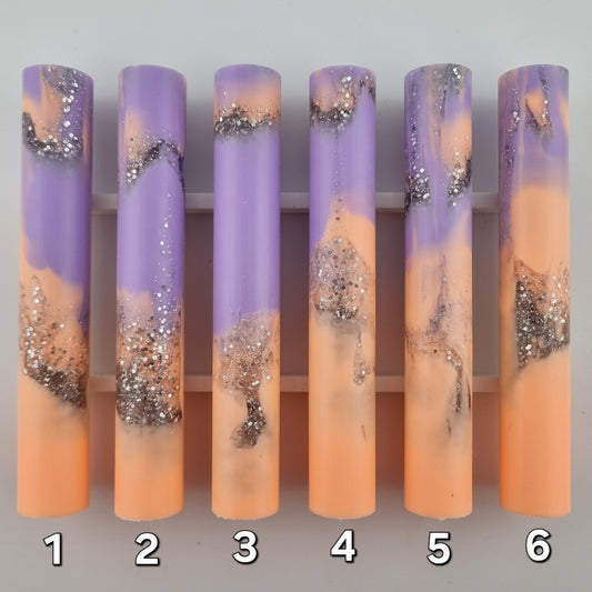 LAVENDER + PEACH + SILVER GLITTER Pen Blank