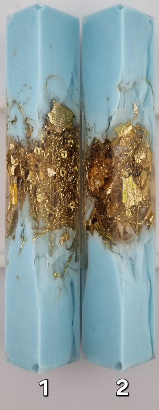 TURQUOISE + GOLD Pen Blank