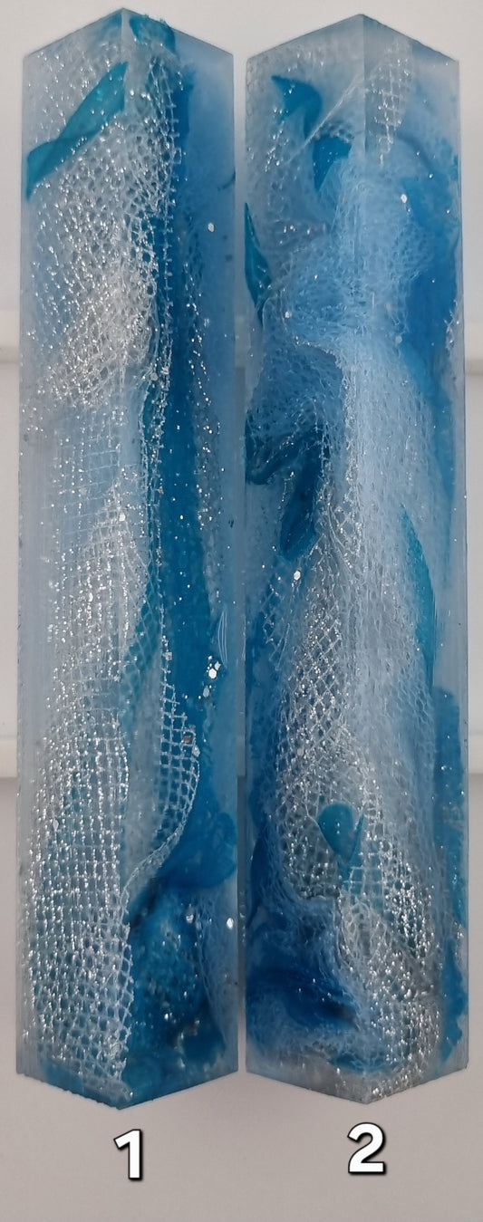 BLUE + SILVER Pen Blank