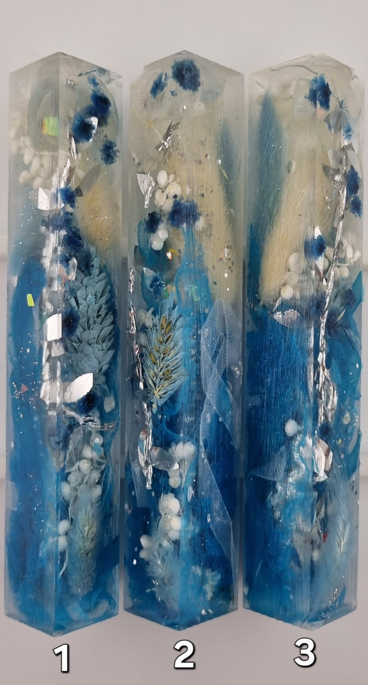 BLUES AND WHITES + SILVER Pen Blank