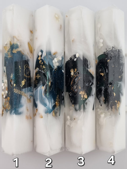 WHITE + EMERALD GREEN AND GOLD WHITE Pen Blank