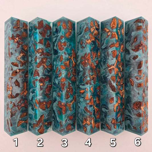 GREEN AND BLUE + PODS Pen Blank