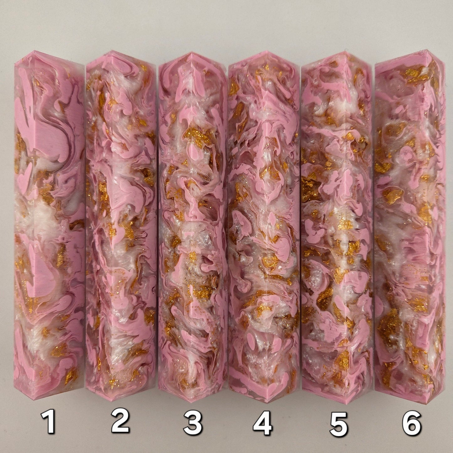 PINK, SPARKLY WHITE AND GOLD LEAF Pen Blank