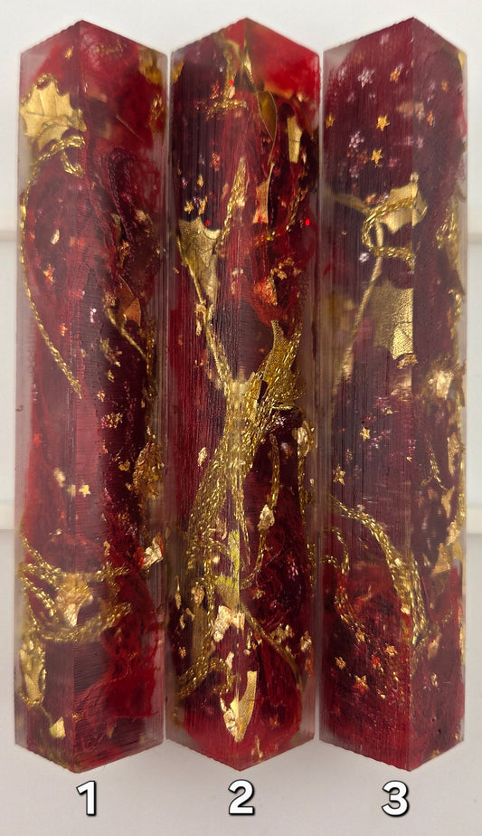 RED AND GOLD Pen Blank