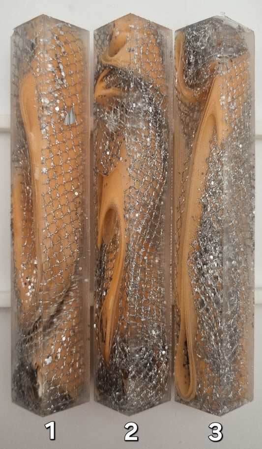 PEACH + SILVER Pen Blank