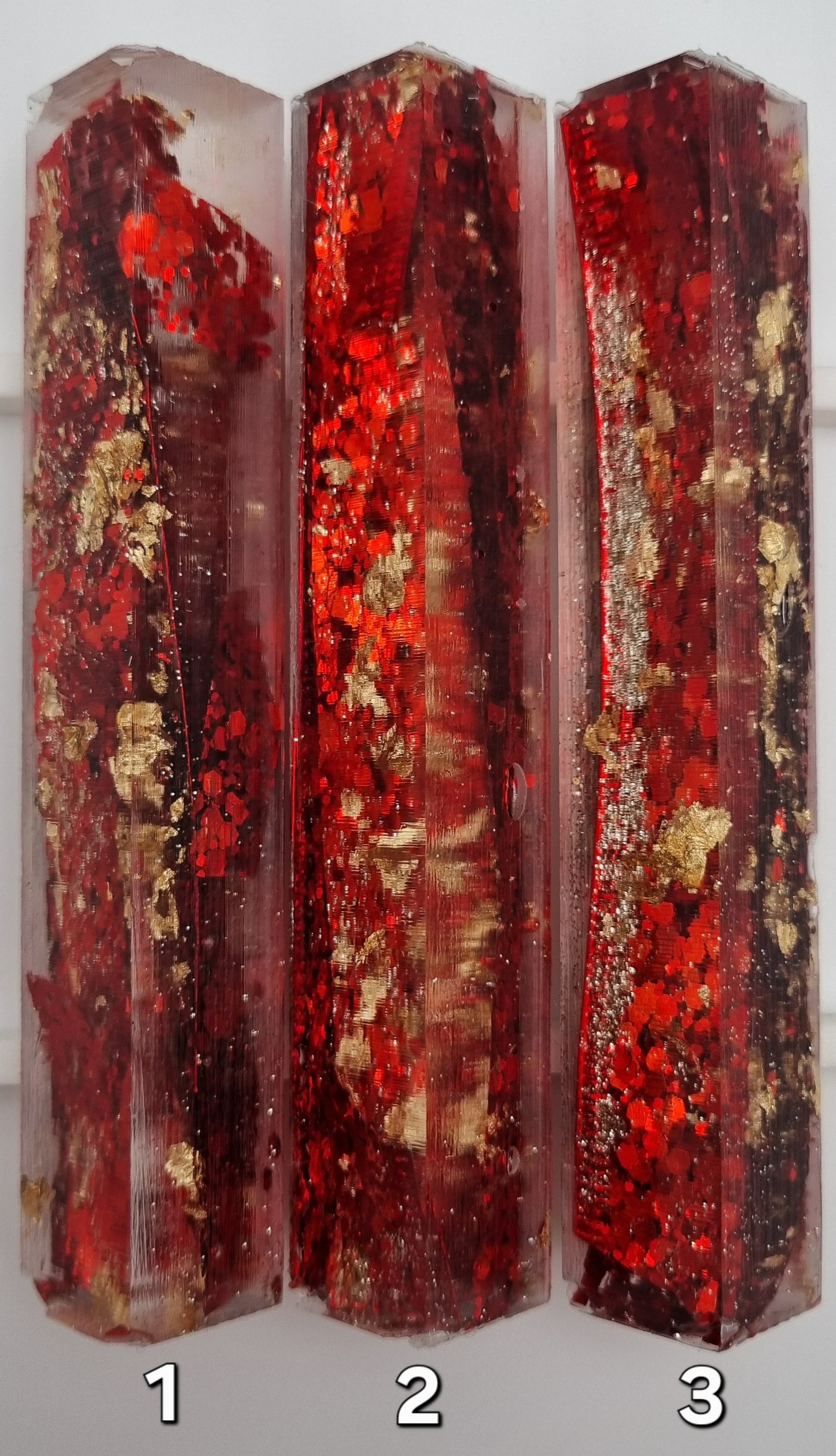 CHRISTMAS 2025 - RED GLITTER RIBBON + GOLD Pen Blank