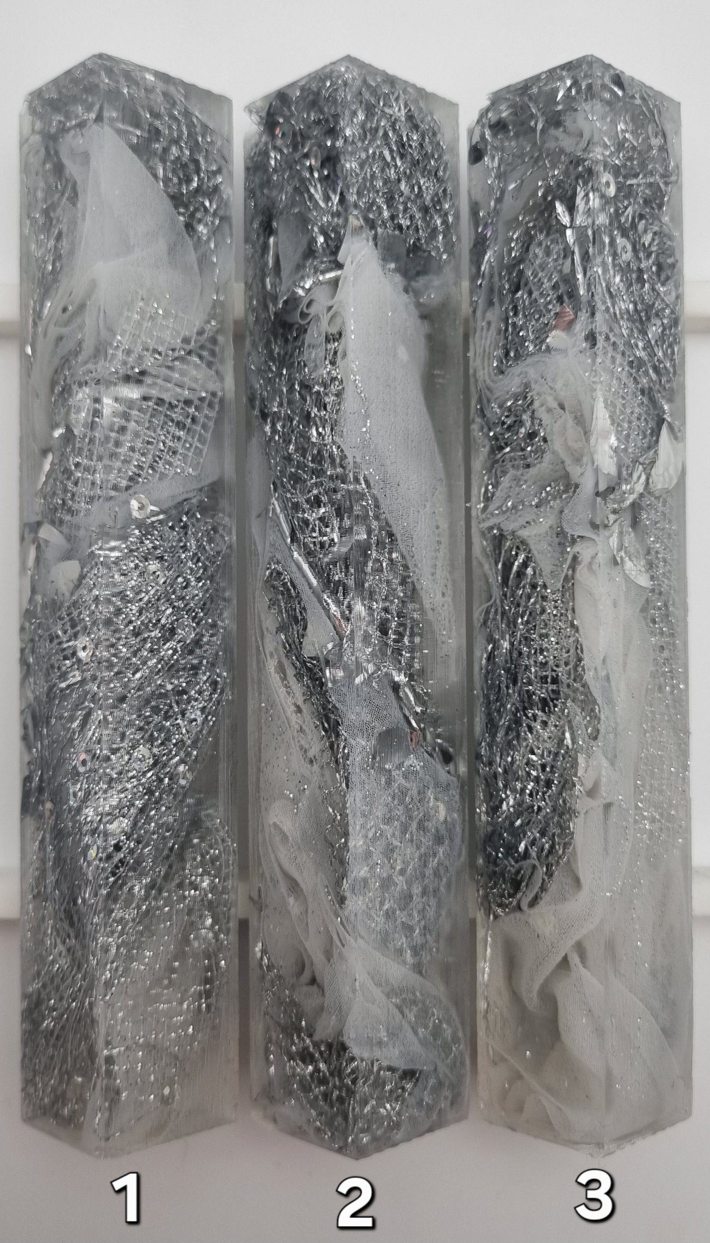 SILVER AND WHITE Pen Blank