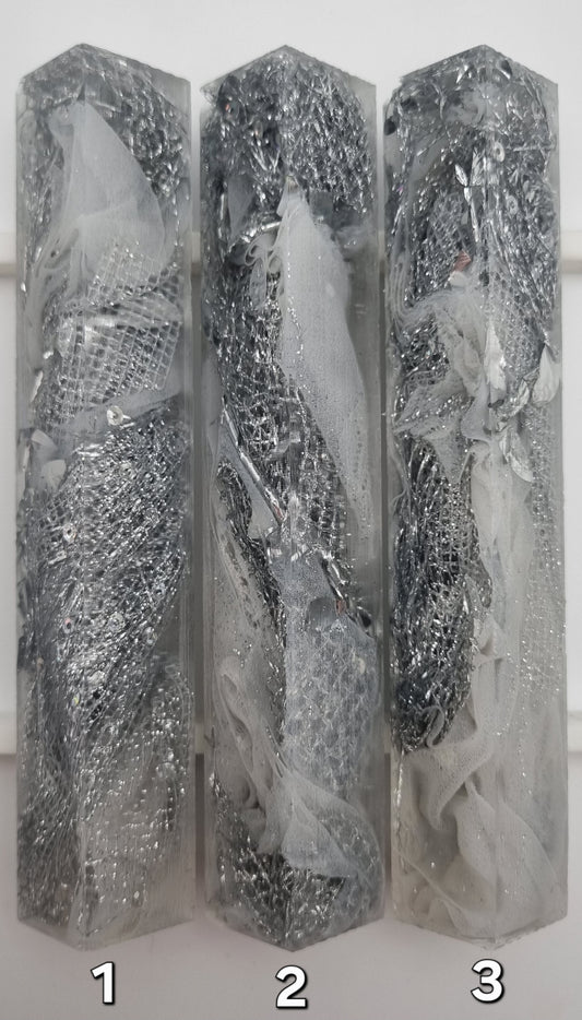 SILVER AND WHITE Pen Blank