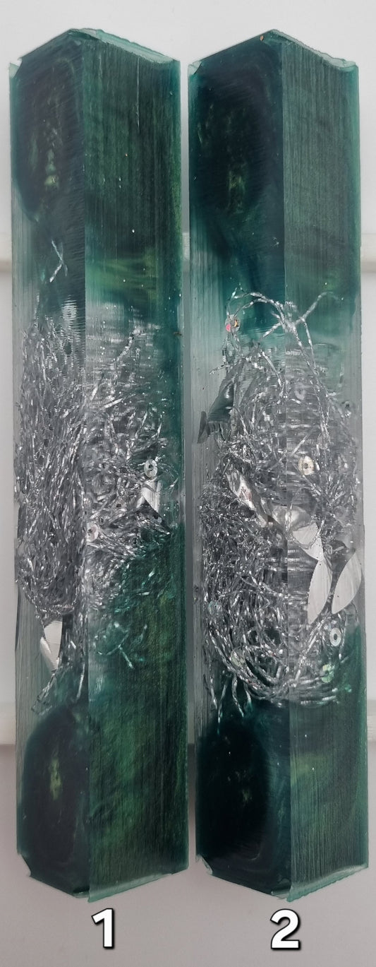 CHRISTMAS 2025 EMERALD GREEN AND SILVER Pen Blank