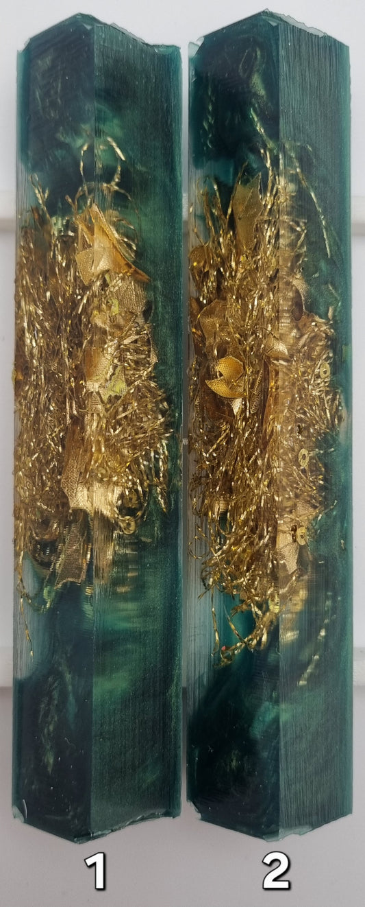 CHRISTMAS 2025 EMERALD GREEN AND GOLD Pen Blank