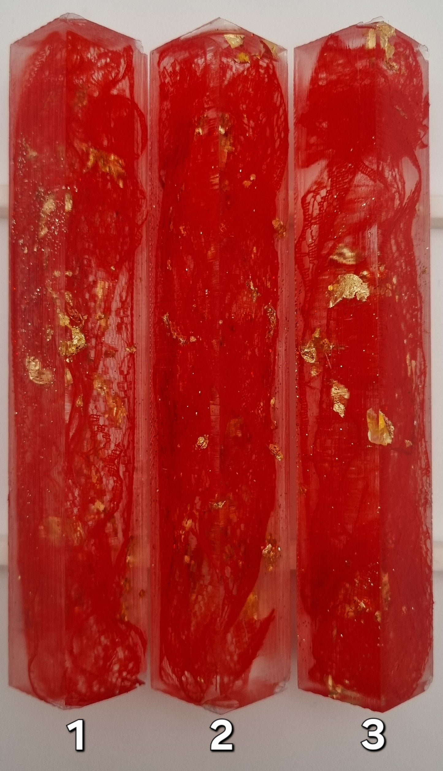 ALL RED LACE + GOLD LEAF Pen Blank