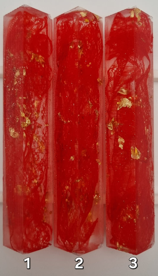 ALL RED LACE + GOLD LEAF Pen Blank