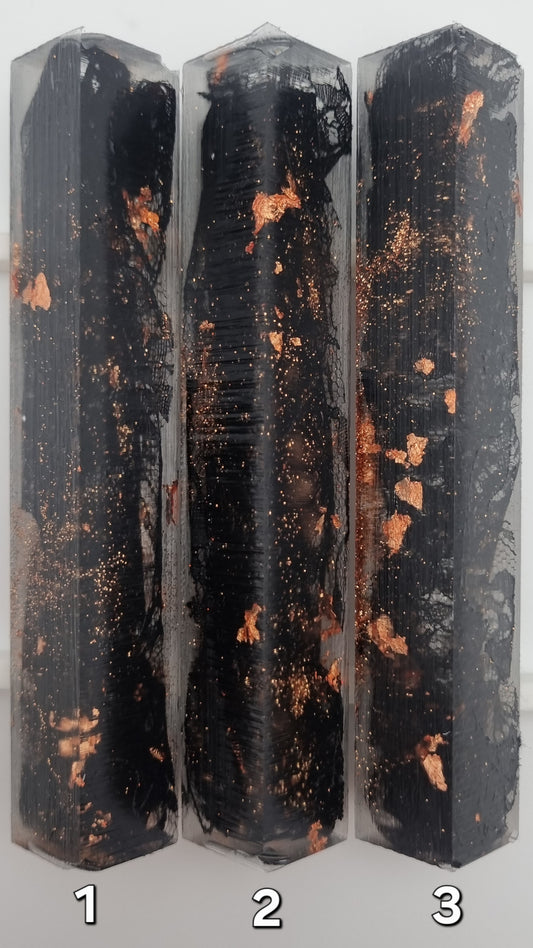 ALL BLACK LACE + COPPER LEAF Pen Blank