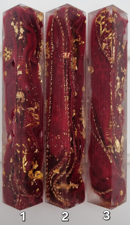 CHRISTMAS RIBBONS (RED + GOLD) 2025 Pen Blank