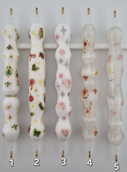 VIDEO SHOWS THEM ALL. SPARKLY DECALS FLOWERS, CHRISTMAS, 80S, EMERALD, RUBY, GOLD CHERRY BLOSSOM Medium Diamond Painting Pen